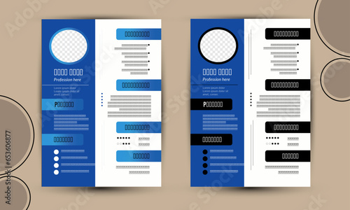 The two-color variation vector resume design template with simple and wonderful design concept.