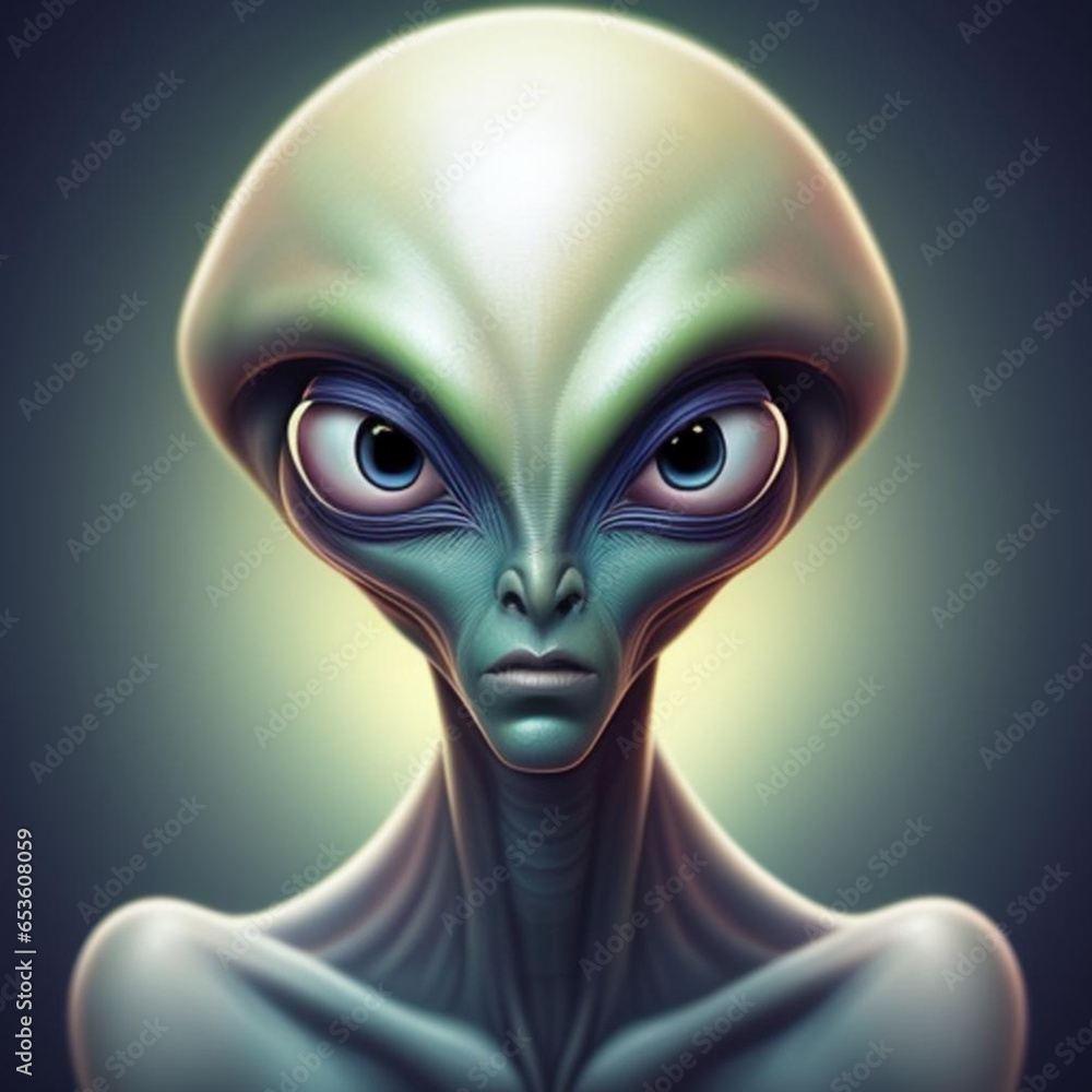 Portrait of an alien being from another planet. Generative AI Portrait of an alien being from another planet. Generative AI