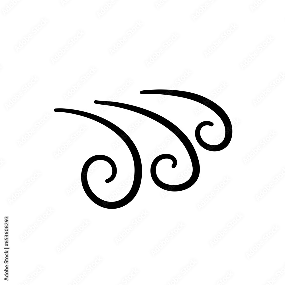 Hand drawn wind air flow icon Hand drawn wind air flow icon
