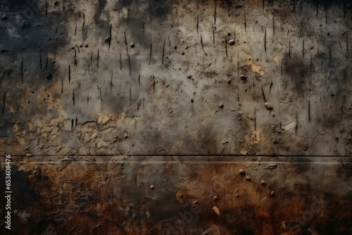 A weathered and rusted wall, showcasing the beauty of decay and deterioration