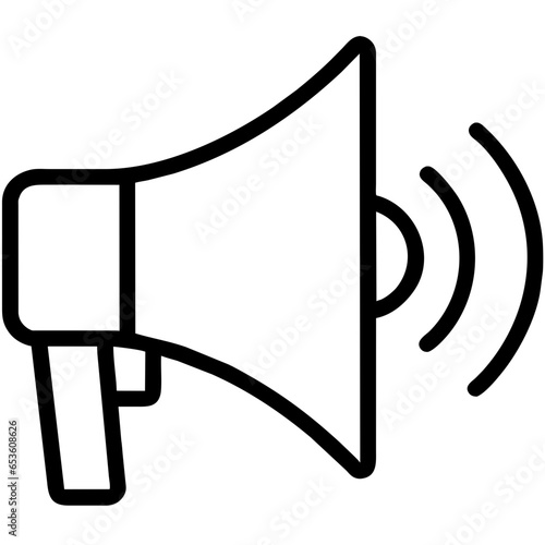 Amplify message. Loudspeaker icon. Sound alert. Bullhorn symbol. Voice of authority. Megaphone design. Broadcasting impact. Speaker illustration