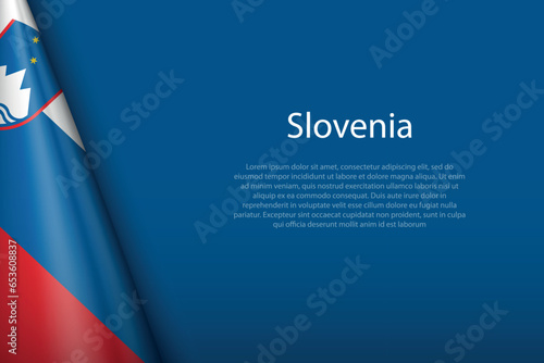 national flag Slovenia isolated on background with copyspace photo