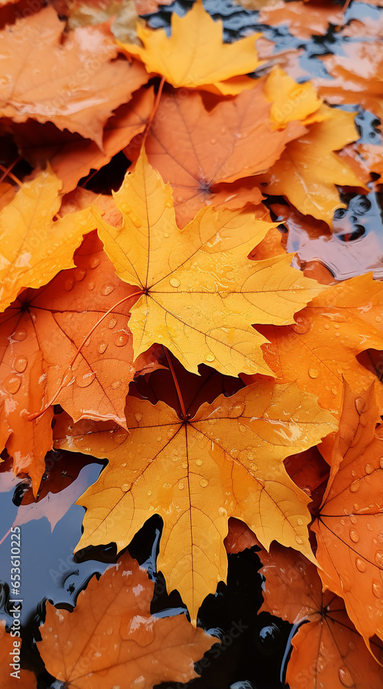 Autumn leaves lying on the floor Autumn leaves lying on the floor