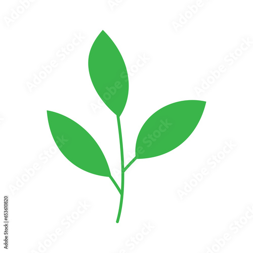 Green leaf, tree branch svg cut file. Isolated vector illustration.