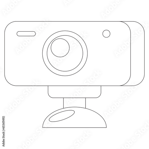 Web Cam Communicating Sticker 2D Outline Illustrations