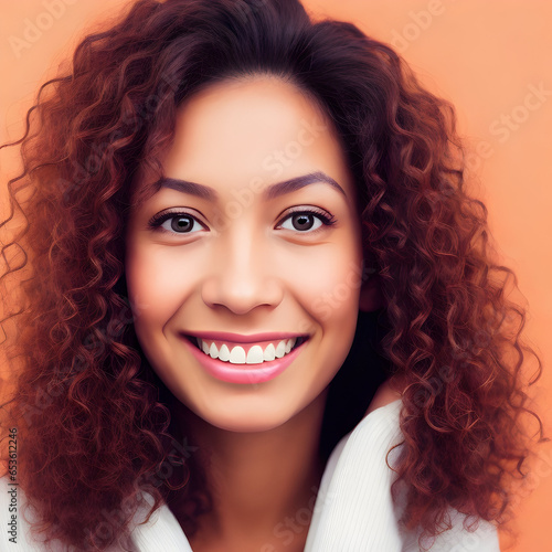 portrait of a woman,Beautiful woman with long curly hair.