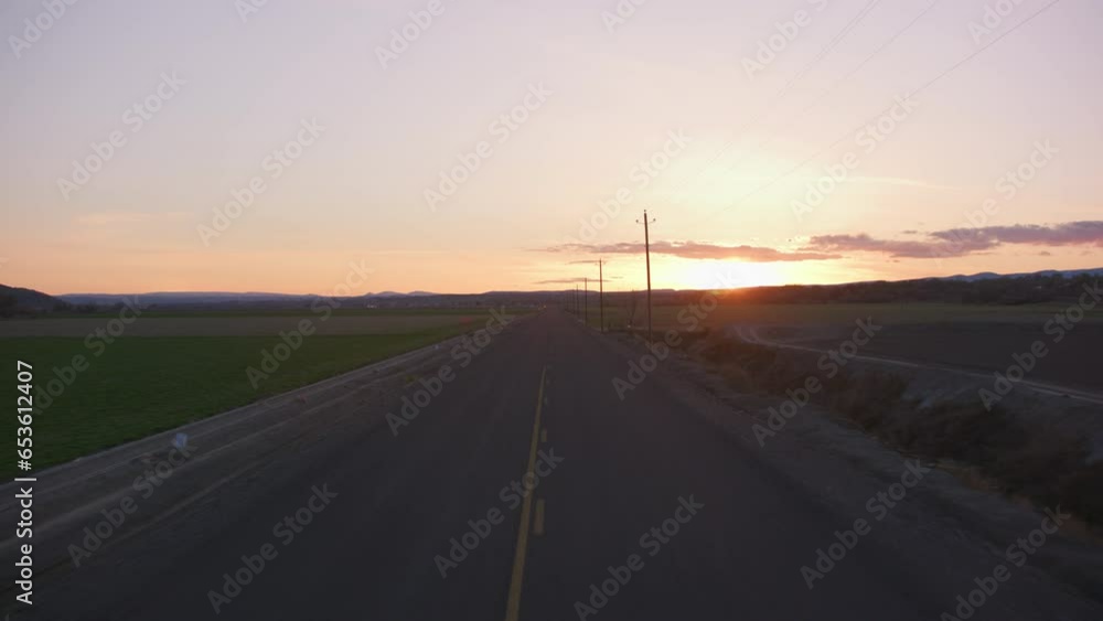Driving down desert road, automobile point of view. Driving down desert road, automobile point of view.