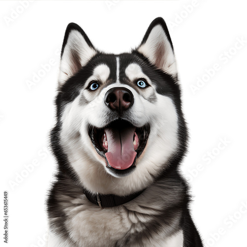 Funny dog smiling happily, funny and cute animal concept.