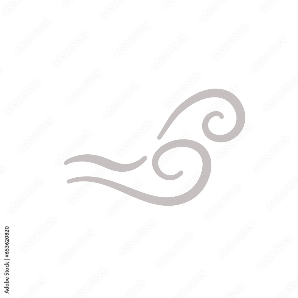 Doodle wind blow icon vector