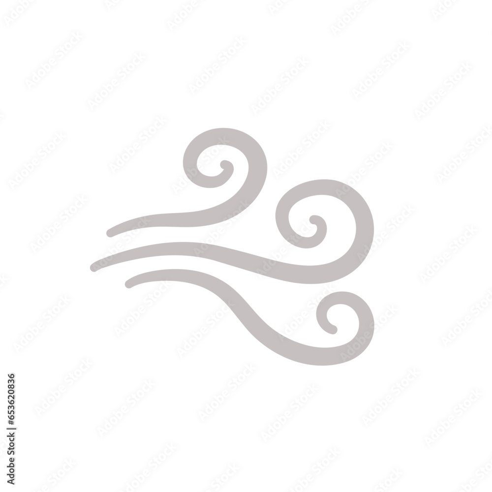 Doodle wind blow icon vector