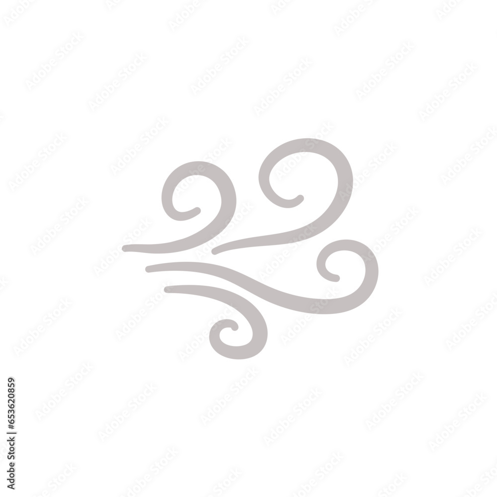 Doodle wind blow icon vector Doodle wind blow icon vector