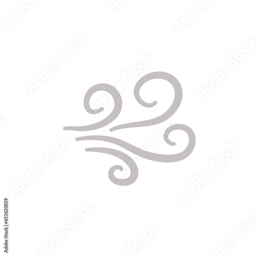 Doodle wind blow icon vector