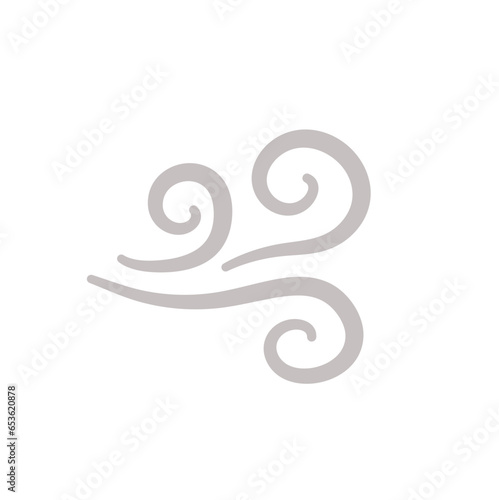 Doodle wind blow icon vector