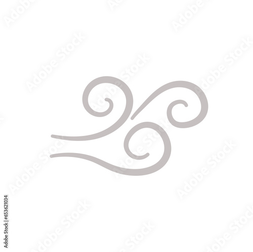 Doodle wind blow icon vector