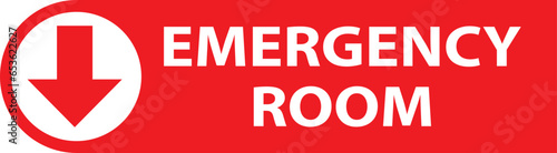 Emergency room direction sign vector