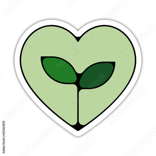 picto logo icones et symbole ecologie planete coeur plante enfant fin couleur vert relief