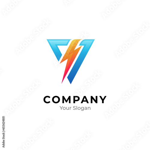 Free Download Thunder letter V logo concept - GFXLoad