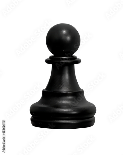 black chess pawn on transparent background