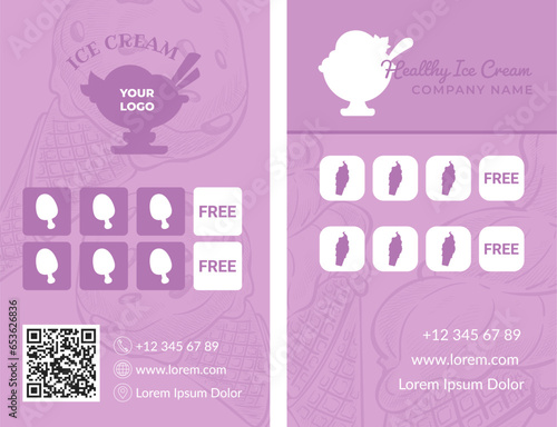 Ice cream loyalty card with discounts and sale