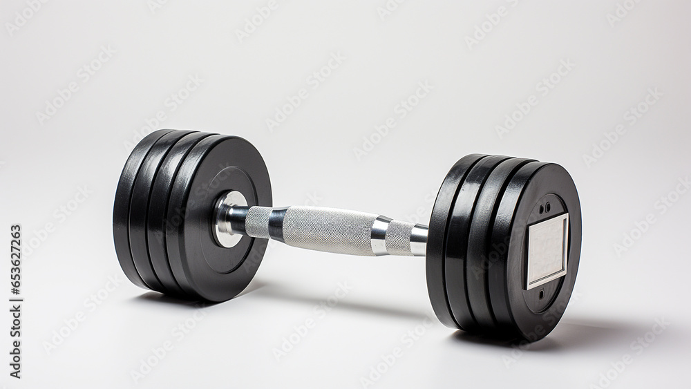 A dumbbell on white background A dumbbell on white background