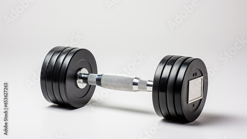 A dumbbell on white background