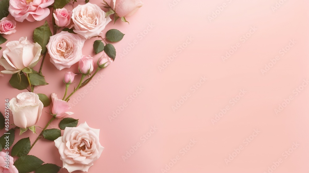  flowers valentine's day with pink background 