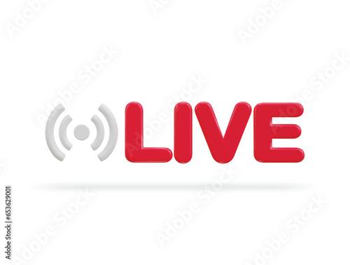 3d social media  live streaming icon
