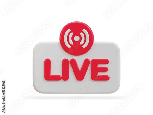 3d social media  live streaming icon