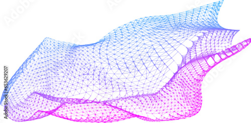 Network lines. Net wave information flow. Scientific paradigm solutions future. Forward vision progress. Big data cells deep development analysis. foresight conference background banner.