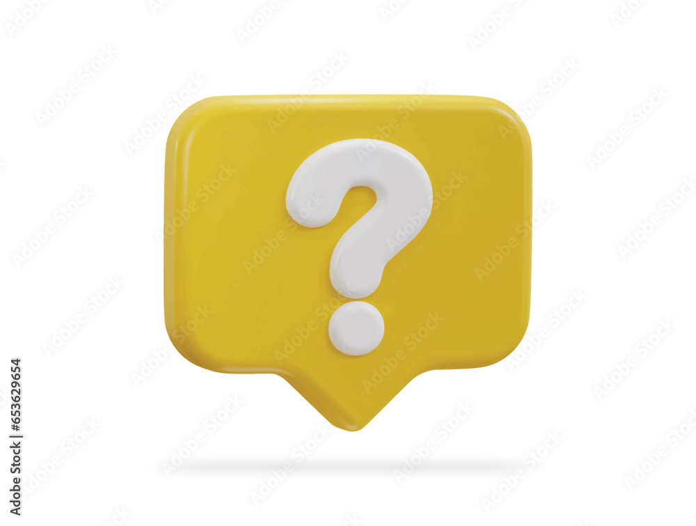 3d question Mark in Bubble Speech Sign Icon 3d question Mark in Bubble Speech Sign Icon