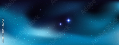 Second star to the right and straight on till morning. North star. Star universe background. Vector illustration.