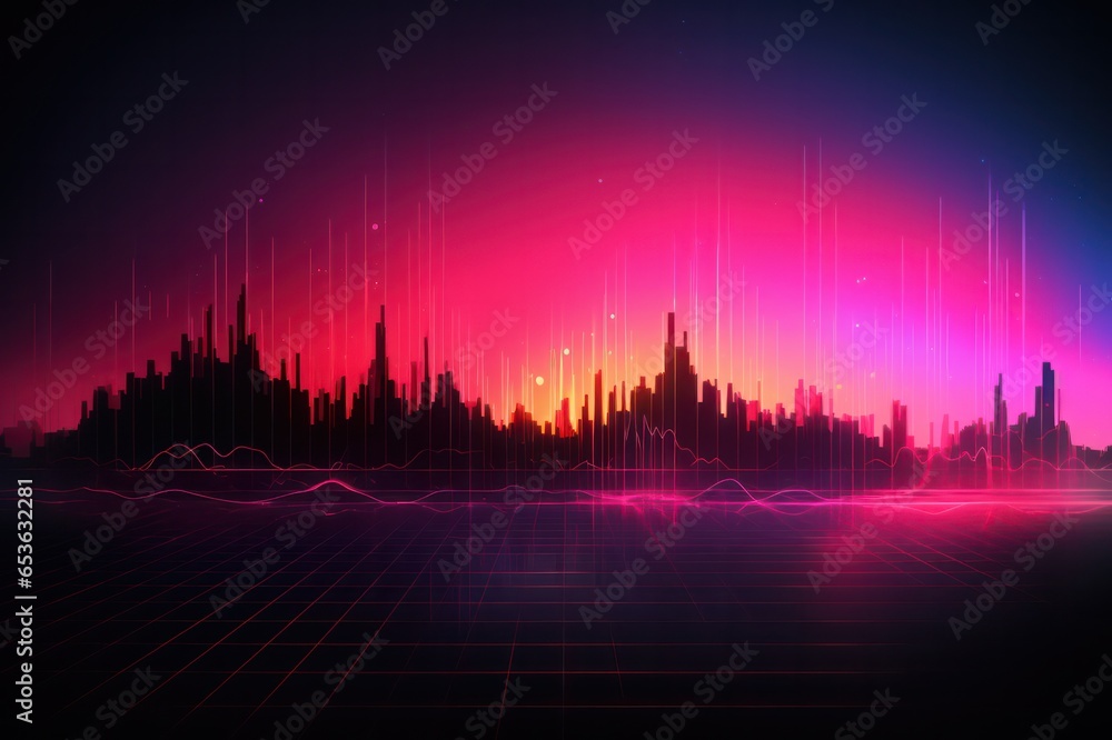 data visualization pink neon synthwave background
