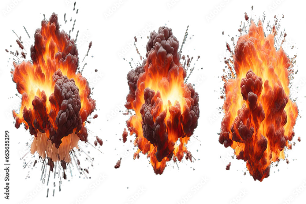 fire and flames isolated on white or transparent background, png Stock ...