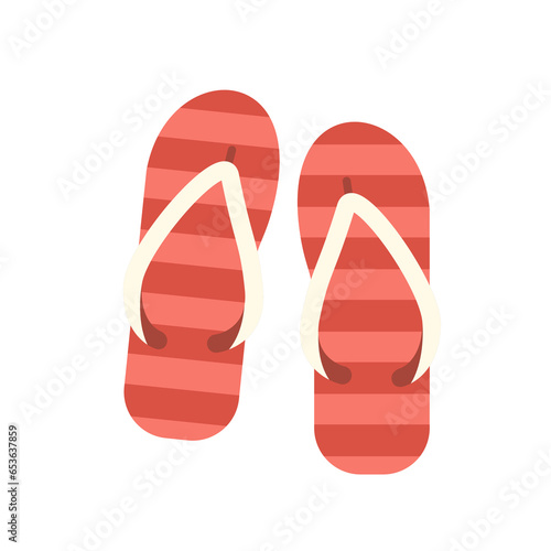 Beach slippers flat design