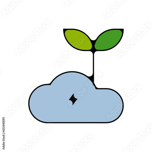 picto logo icones et symbole ecologie nuage pluie energie eau couleur bleu
