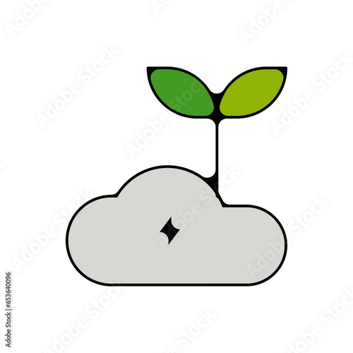 picto logo icones et symbole ecologie nuage pluie energie eau couleur