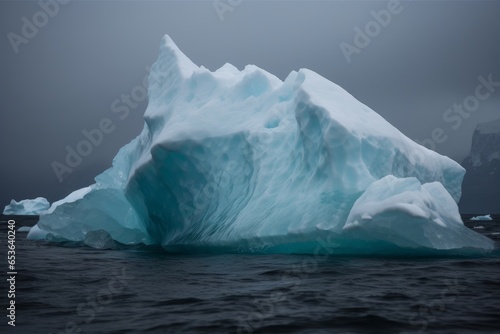 A massive iceberg adrift in the vastness of the ocean © Marius