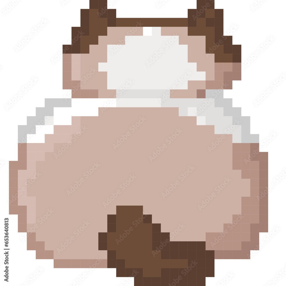 Fototapeta premium behind cute kitty cartoon pixel art 8 bit vector Flat icon