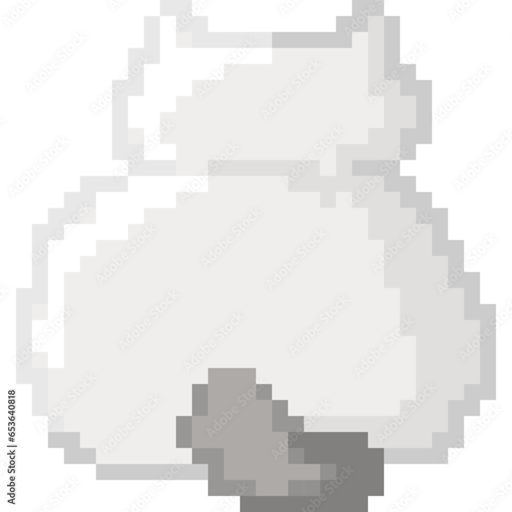 behind cute kitty cartoon pixel art 8 bit vector Flat icon