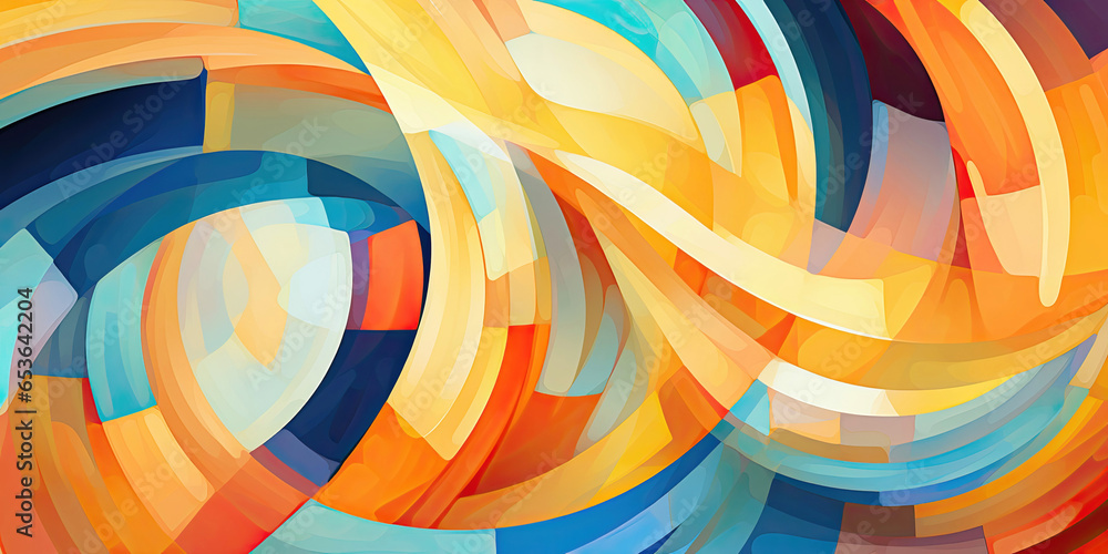 Obraz premium Looping forms in warm complementary colors