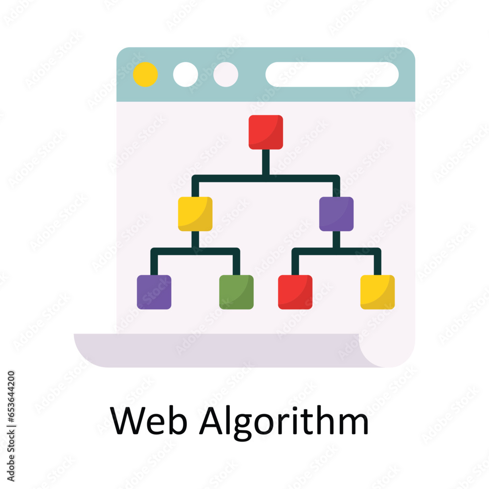 Fototapeta premium Web Algorithm vector Flat Icon Design illustration. Symbol on White background EPS 10 File 
