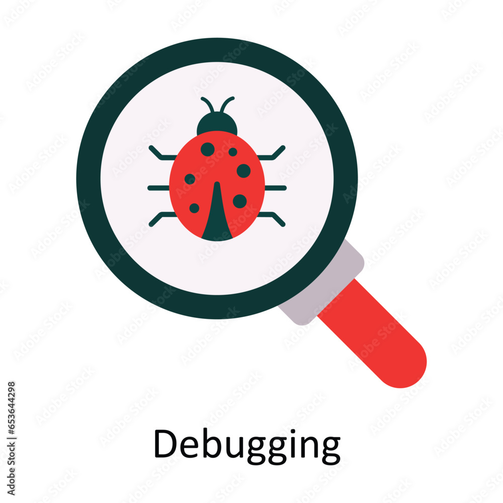 Debugging vector Flat Icon Design illustration. Symbol on White background EPS 10 File Debugging vector Flat Icon Design illustration. Symbol on White background EPS 10 File