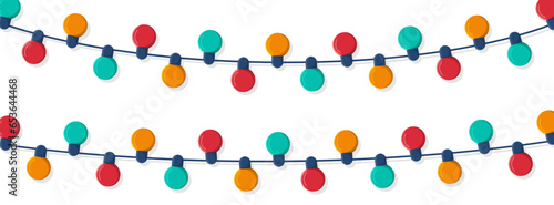 Guirlandes d'ampoules - Bannière festive - Éléments vectoriels éditables colorés autour de la célébration de fêtes - Couleurs vives - Festivités réjouissantes - Style de vie 