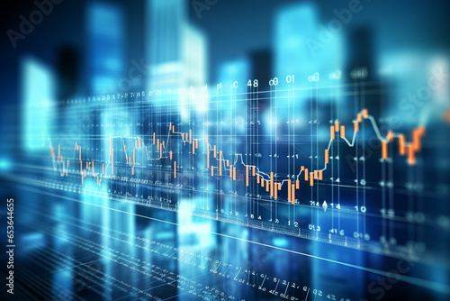 Background conceptual image with market graphs and diagrams