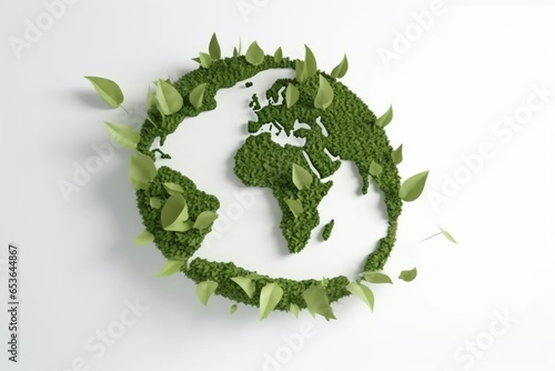 The Earth made of green leaves, representing nature and sustainability © Marius