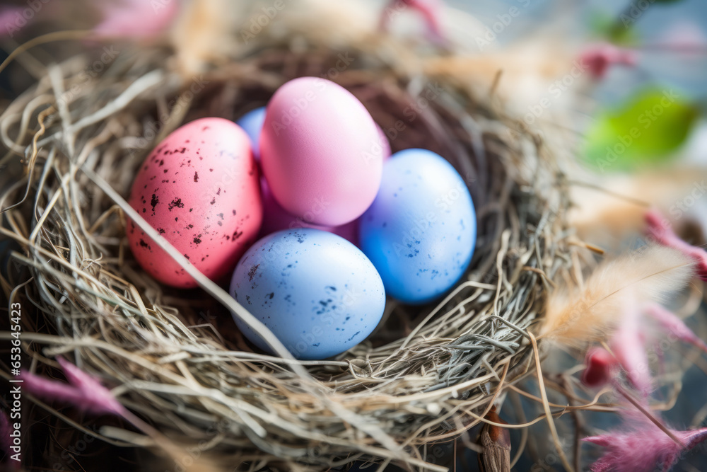 Easter eggs in the nest Easter eggs in the nest