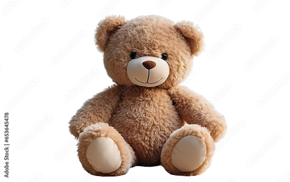 Teddy Bear Portrait Isolated on a Transparent Background PNG.