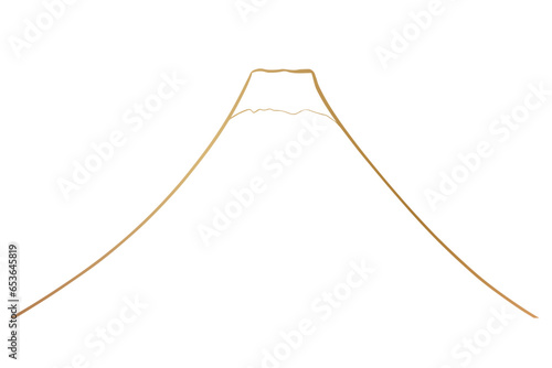 金色風の線の富士山のイラスト素材