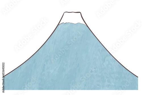 テクスチャのついた富士山のイラスト素材