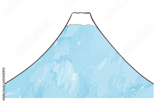 ラフなテクスチャのついた富士山のイラスト素材